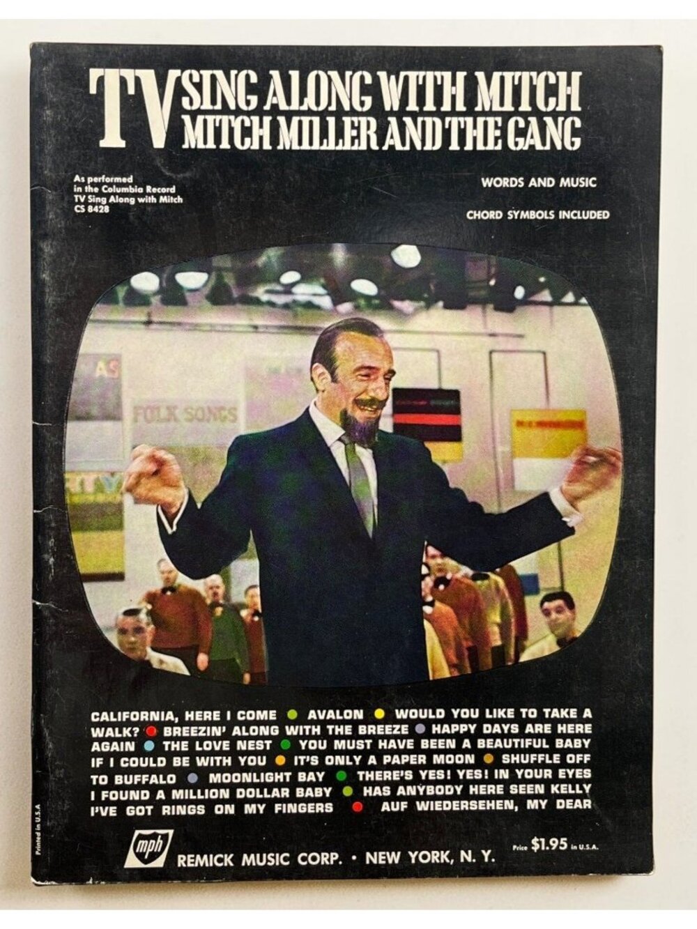 TV Sing Along Sheet Music Songbook Mitch Miller & The Gang 1961 Vintage 12 Songs